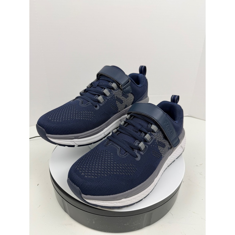 Propet Mens 10 M D Orthopedic‎ Walking Support Navy Grey Sneaker Shoes Hook Loop